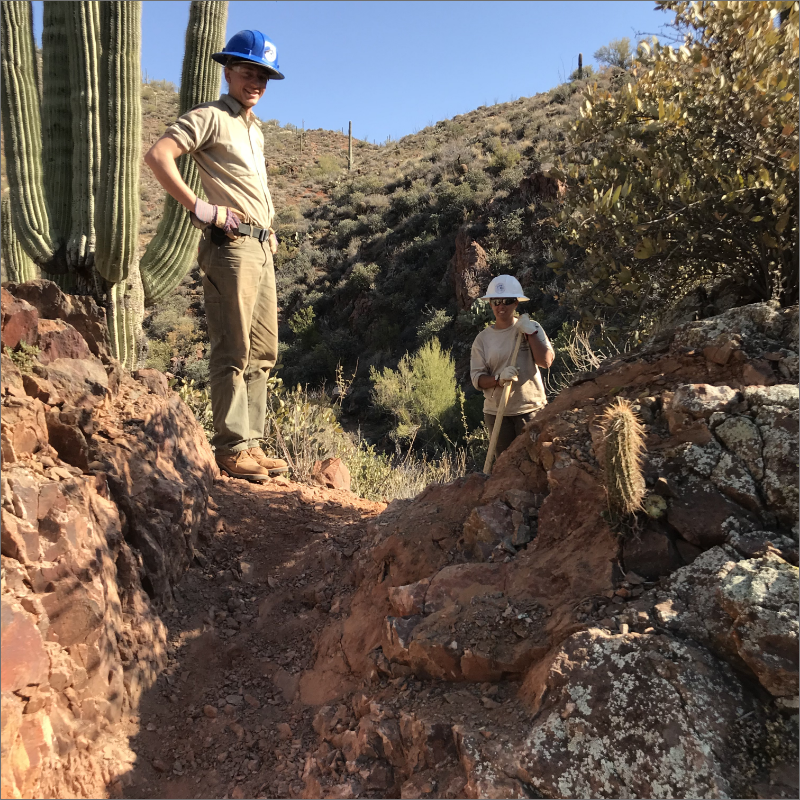 Construction crew on the Maricopa Trail 